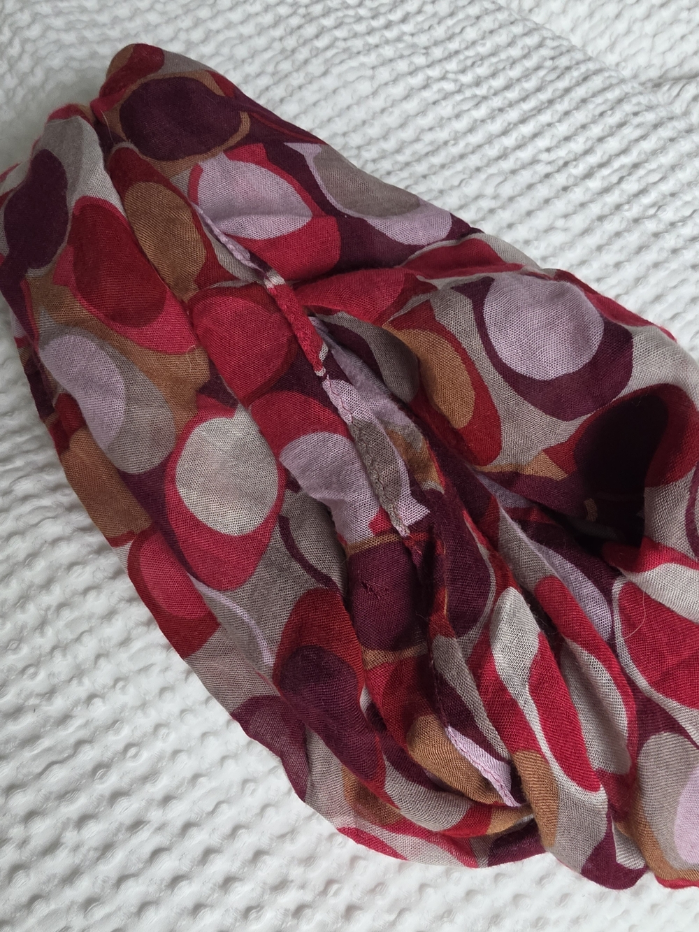 Coach Red Multi-Spot Infinity Scarf - Picture 4 of 6